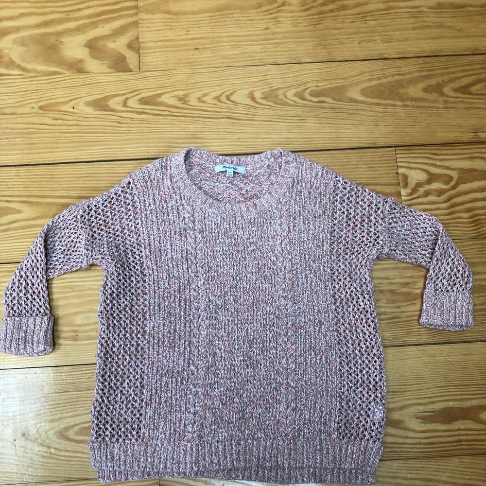 Madewell Marled Plaza Knot Sweater Pink Size XXS